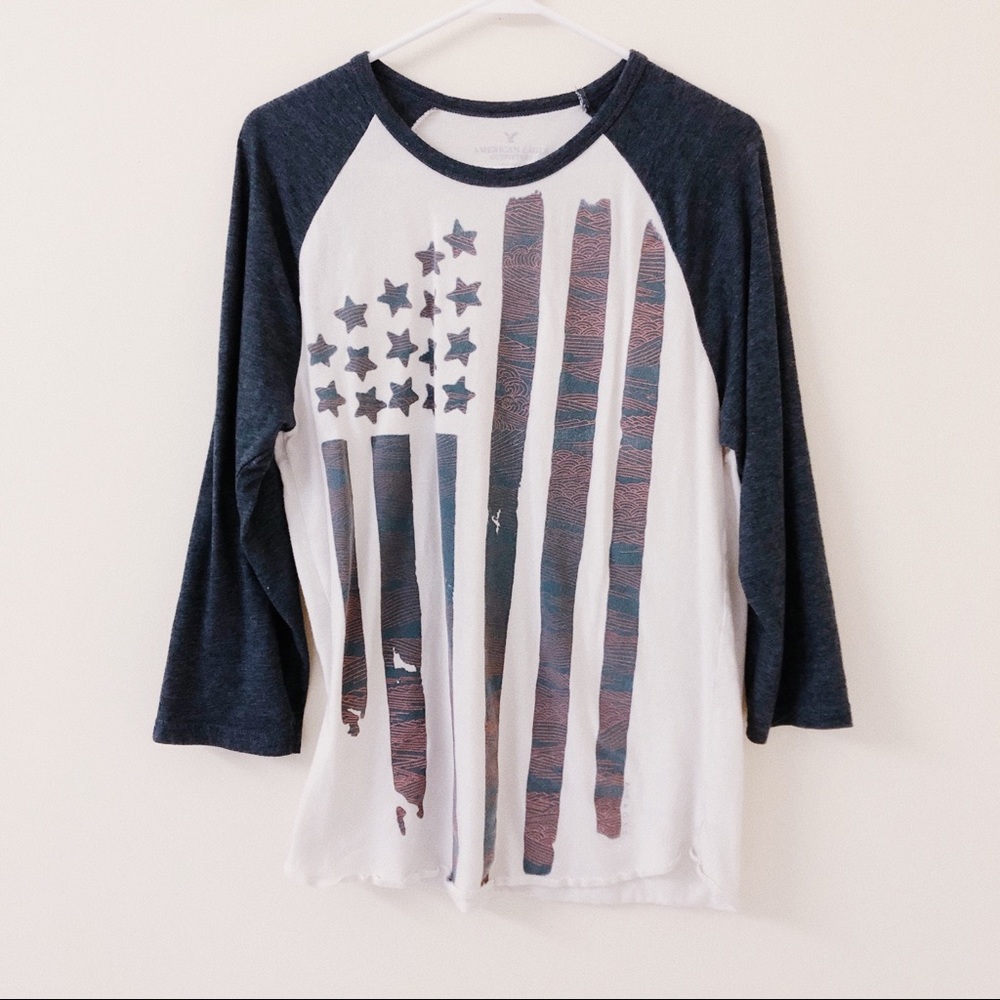 American Eagle Flag Baseball T